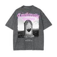 EMOTIONALLY DAMAGED (TOMBSTONE) - OVERSIZED TEE