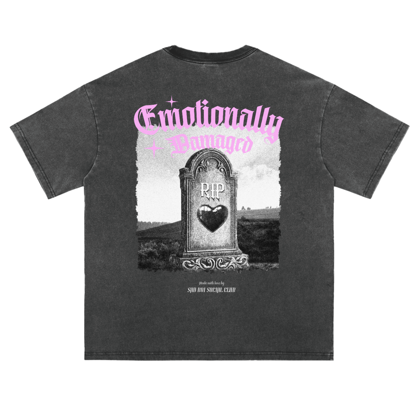 EMOTIONALLY DAMAGED (TOMBSTONE) - VINTAGE TEE